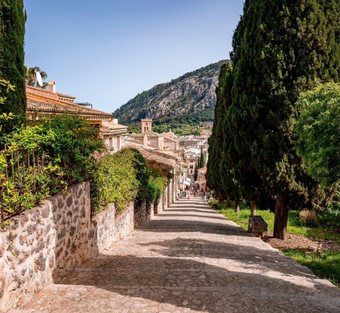 Ascent of the Calvario stairs where you can see almost the whole village.