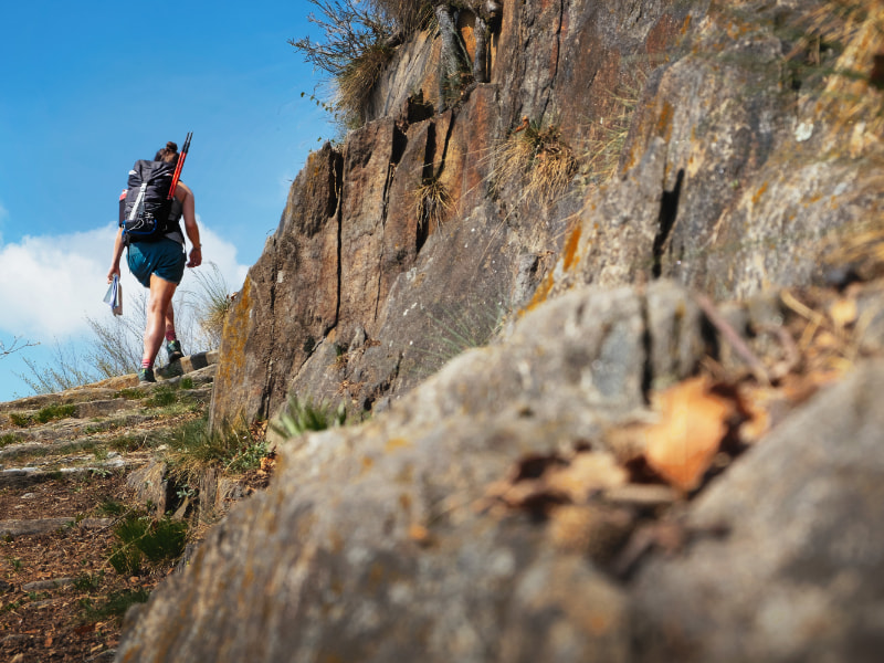 Hiker on route