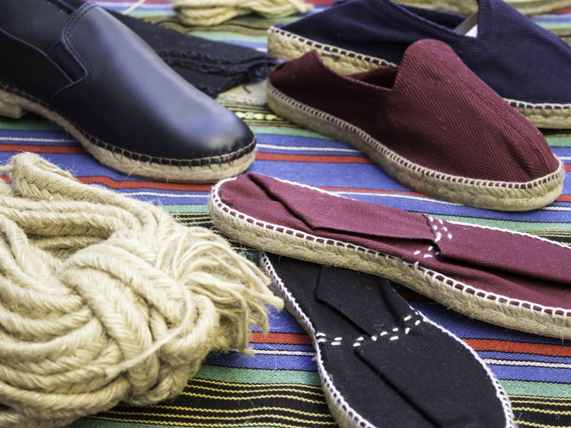 Assortment of traditional esparto grass shoes